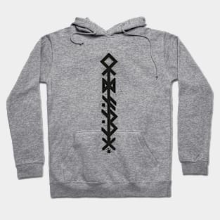 ODIN'S SPEAR - Black Bind Rune Design INK SPLAT Hoodie